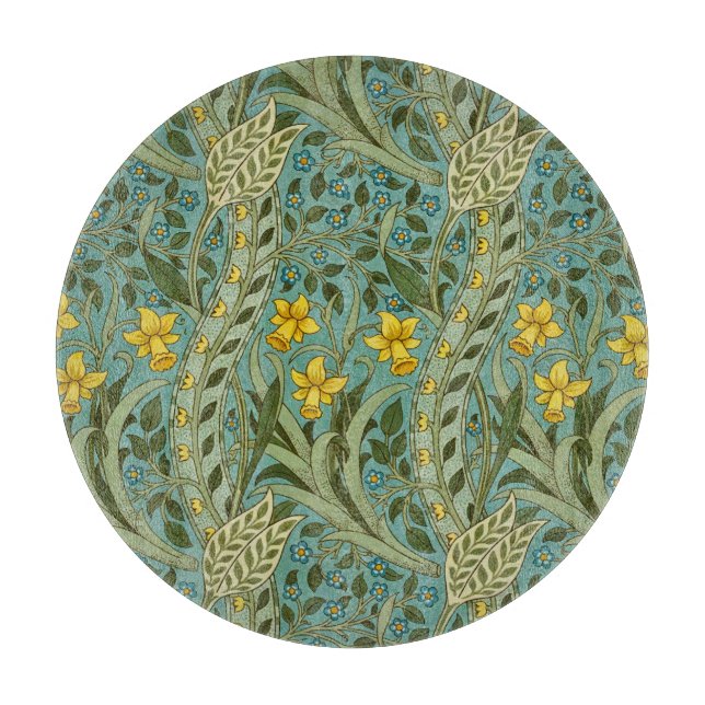 William Morris Daffodil Floral Pattern Classic Cutting Board (Front)