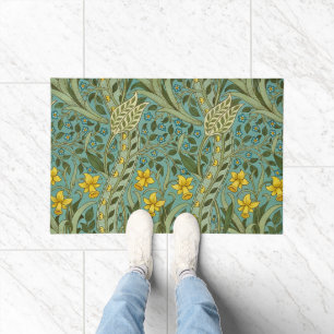 William Morris Daffodil Floral Pattern Classic Doormat