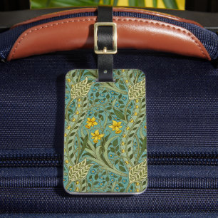 William Morris Daffodil Floral Pattern Classic Luggage Tag