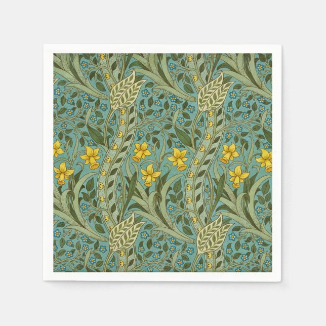 William Morris Daffodil Floral Pattern Classic Napkin (Front)
