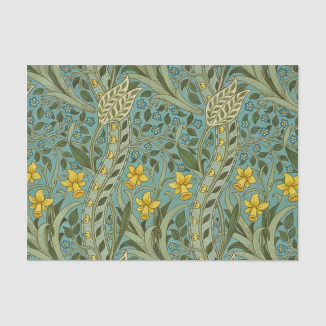 William Morris Daffodil Floral Pattern Classic Tissue Paper (Front)