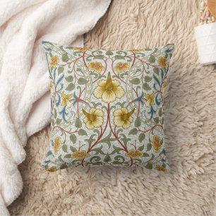 William Morris Daffodil Floral Pattern Cushion