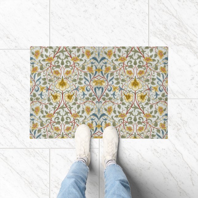 William Morris Daffodil Floral Pattern Doormat (Indoor)