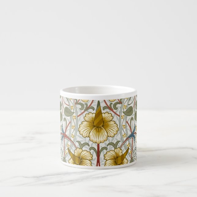 William Morris Daffodil Floral Pattern Espresso Cup (Front)