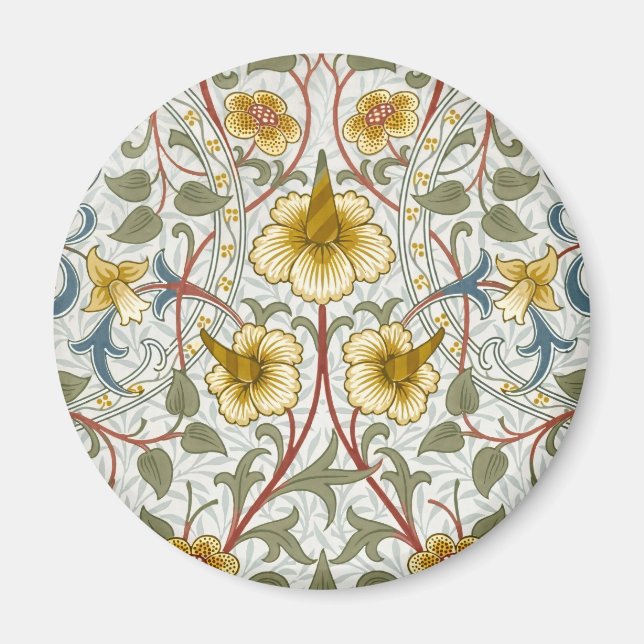 William Morris Daffodil Floral Pattern Magnet (Front)