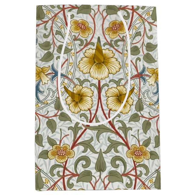 William Morris Daffodil Floral Pattern Medium Gift Bag (Front)