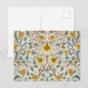 William Morris Daffodil Floral Pattern Postcard