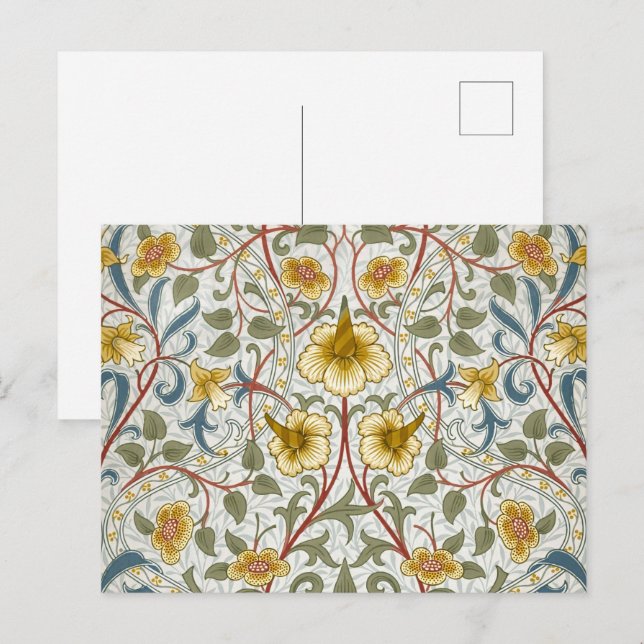 William Morris Daffodil Floral Pattern Postcard (Front/Back)
