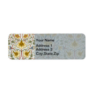 William Morris Daffodil Floral Pattern Return Address Label