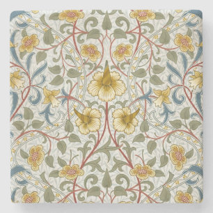 William Morris Daffodil Floral Pattern Stone Coaster