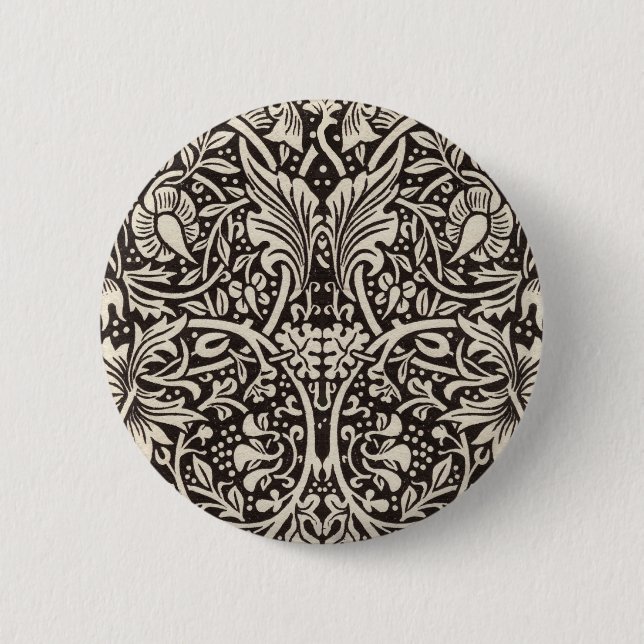 William Morris Daffodil Floral Pattern Vintage 6 Cm Round Badge (Front)