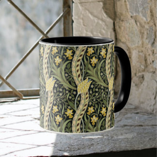 William Morris Daffodil Floral Textile Pattern Mug