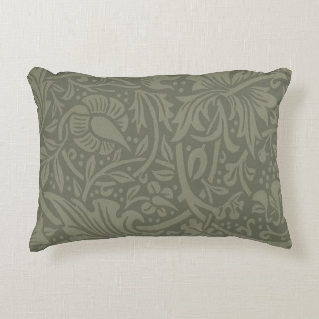 William Morris Daffodil Floral Wallpaper Decorative Cushion (Front)