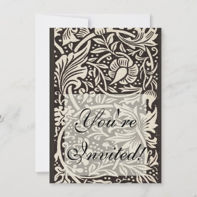 William Morris Daffodil Floral Wallpaper Invitation (Front)
