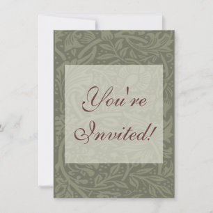William Morris Daffodil Floral Wallpaper Invitation