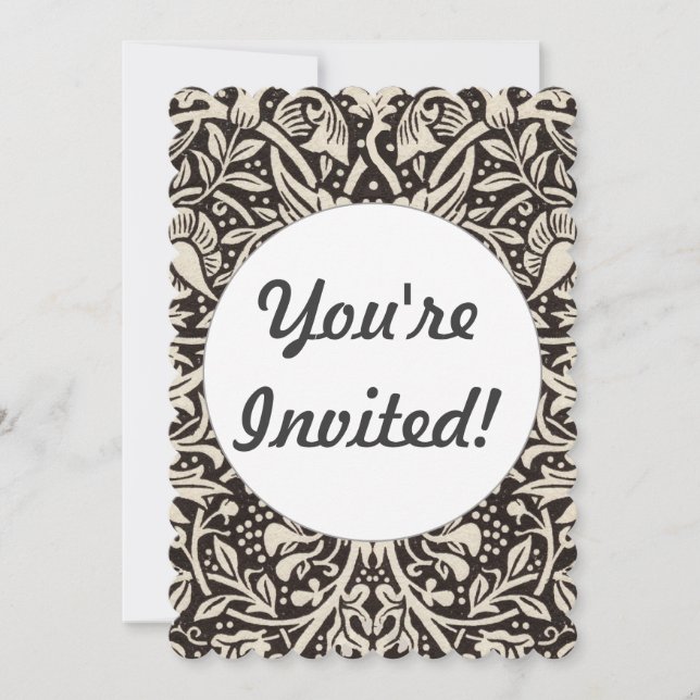 William Morris Daffodil Floral Wallpaper Invitation (Front)