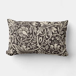 William Morris Daffodil Floral Wallpaper Lumbar Cushion