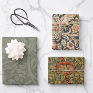 William Morris Daffodil Floral Wallpaper Wrapping Paper Sheet
