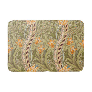 William Morris Daffodil Garden Flower Classic Bota Bath Mat
