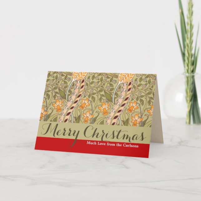 William Morris Daffodil Garden Flower Classic Bota Card (Front)