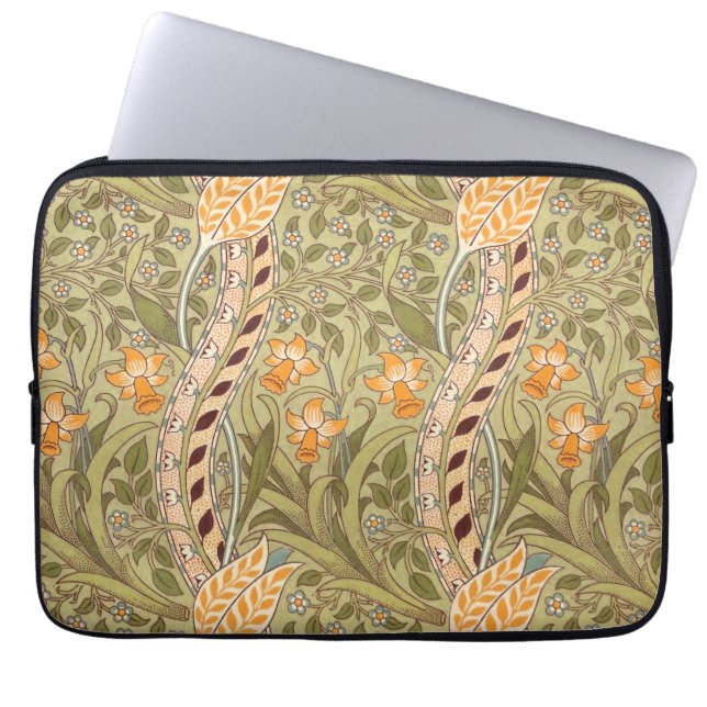 William Morris Daffodil Garden Flower Classic Bota Laptop Sleeve (Front)