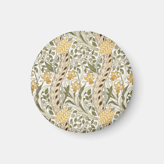 William Morris Daffodil Garden Flower Classic Bota Magnet (Front)