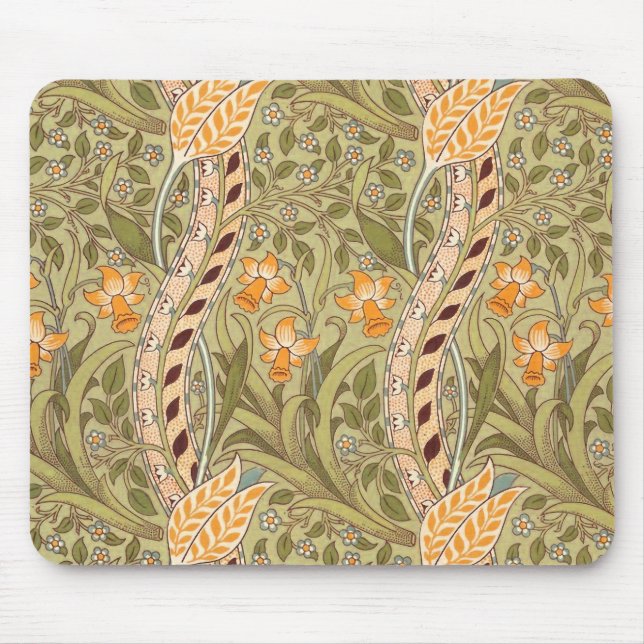 William Morris Daffodil Garden Flower Classic Bota Mouse Pad (Front)