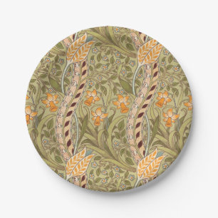 William Morris Daffodil Garden Flower Classic Bota Paper Plate