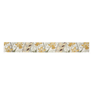 William Morris Daffodil Garden Flower Classic Bota Satin Ribbon