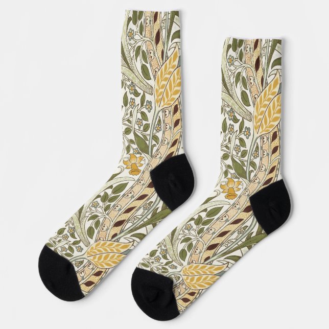 William Morris Daffodil Garden Flower Classic Bota Socks (Left)