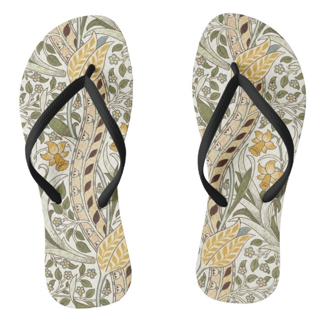 William Morris Daffodil Garden Flower Classic Bota Thongs (Footbed)