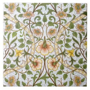 William Morris Daffodil Pattern Art Tile or Trivet