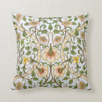 William Morris Daffodil Pattern Throw Pillow