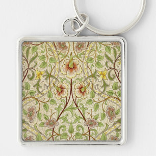 William Morris Daffodil Wallpaper Key Ring