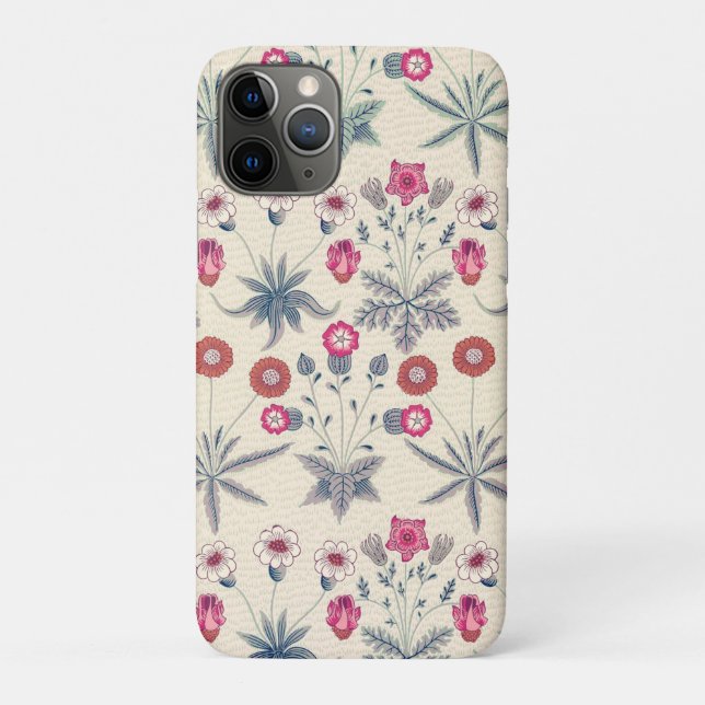 William Morris Daisy Floral Pattern Red Orange Case-Mate iPhone Case (Back)