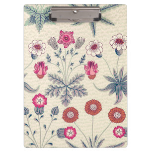 William Morris Daisy Floral Pattern Red Orange Clipboard