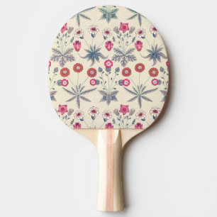 William Morris Daisy Floral Pattern Red Orange Ping Pong Paddle
