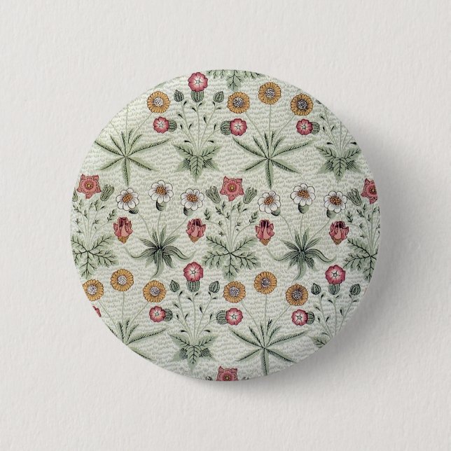 William Morris Daisy Floral Wallpaper Pattern 6 Cm Round Badge (Front)