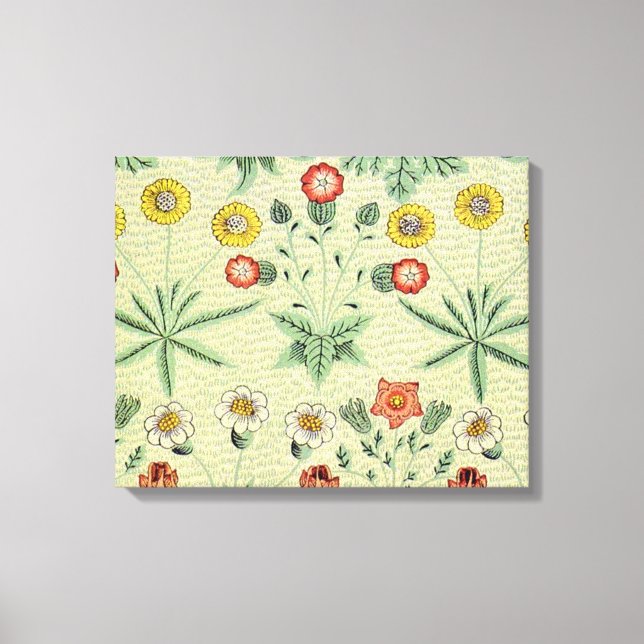 William Morris Daisy Floral Wallpaper Pattern Canvas Print (Front)