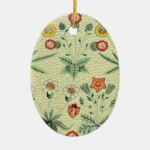 William Morris Daisy Floral Wallpaper Pattern Ceramic Ornament