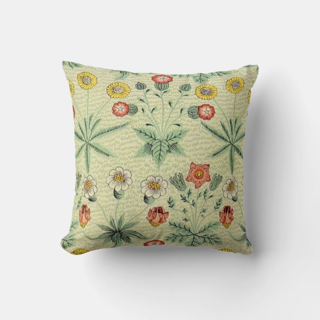 William Morris Daisy Floral Wallpaper Pattern Cushion (Front)