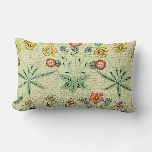William Morris Daisy Floral Wallpaper Pattern Lumbar Cushion (Front)