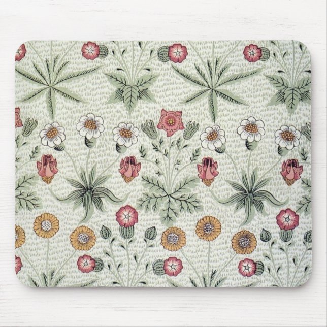 William Morris Daisy Floral Wallpaper Pattern Mouse Pad (Front)