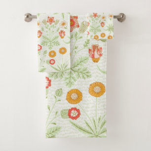 William Morris Daisy Vintage Botanical Pattern Bath Towel Set