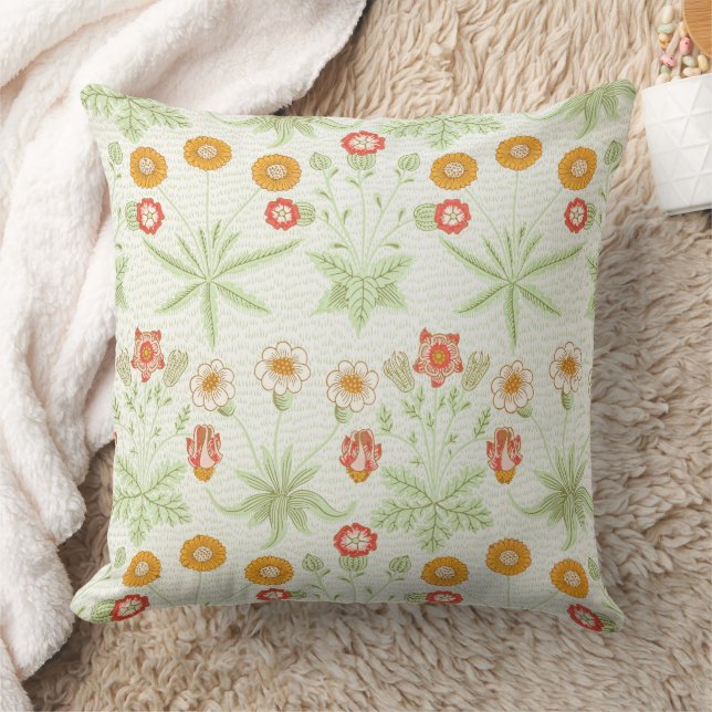 William Morris Daisy Vintage Botanical Pattern Cushion (Blanket)