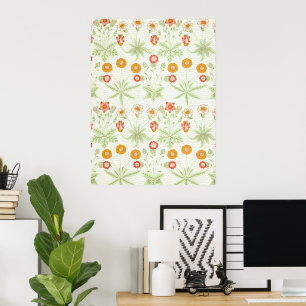 William Morris Daisy Vintage Botanical Pattern Poster