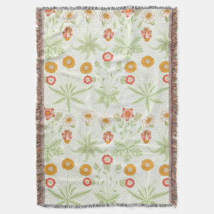 William Morris Daisy Vintage Botanical Pattern Throw Blanket