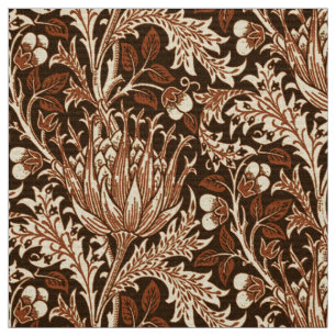 William Morris Damask, Brown & Beige Fabric