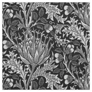 William Morris Damask, Dark Grey Fabric