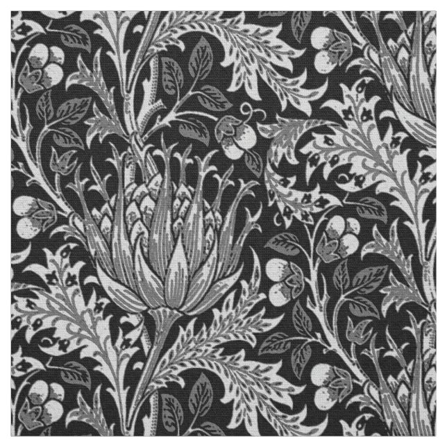 William Morris Damask, Dark Grey Fabric (Swatch)